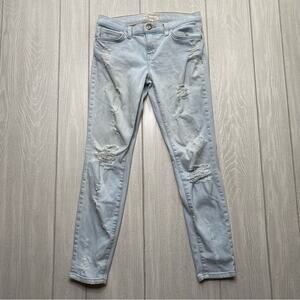 Current Elliott Women's The Stiletto Chalky Indigo Shredded Skinny Jeans Size 0